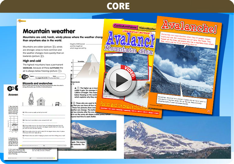 Curriculum Visions teacher mountain, volcanoes and earthquakes geography resource