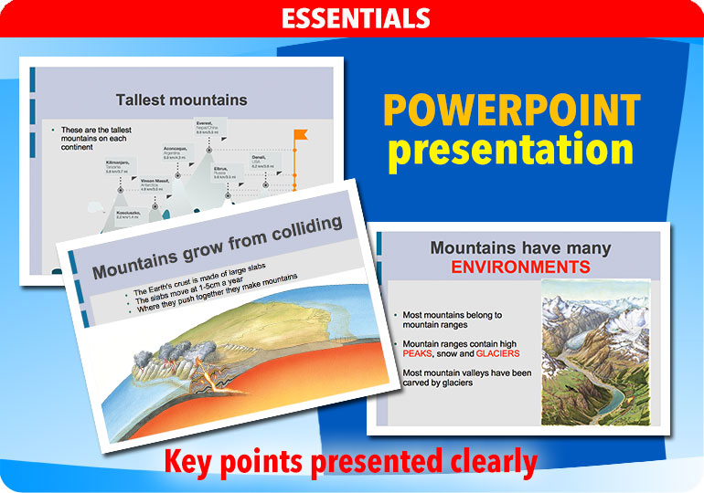 Curriculum Visions teacher mountain, volcanoes and earthquakes geography resource