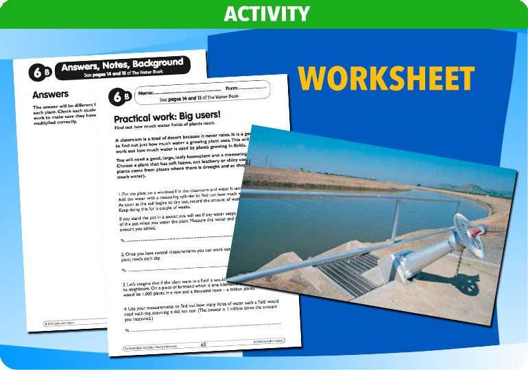 Curriculum Visions teacher water cycle water treatment water supply geography resource