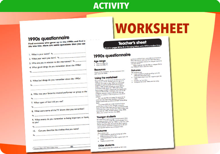 Curriculum Visions teacher changing britain 1950 1960 1970 1980 1990 2001 2010 england wales scotland history resource