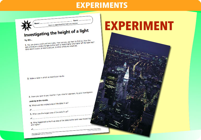 Curriculum Visions teacher light and shadows resource