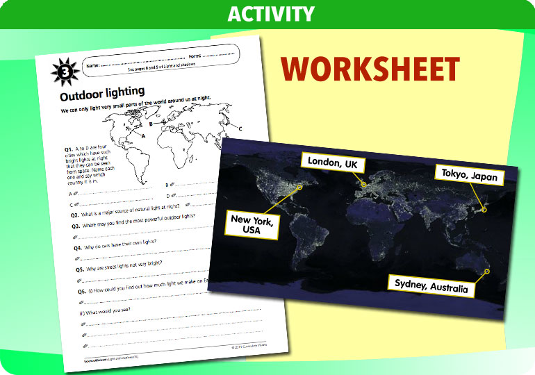 Curriculum Visions teacher light and shadows resource