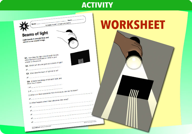 Curriculum Visions teacher light and shadows resource