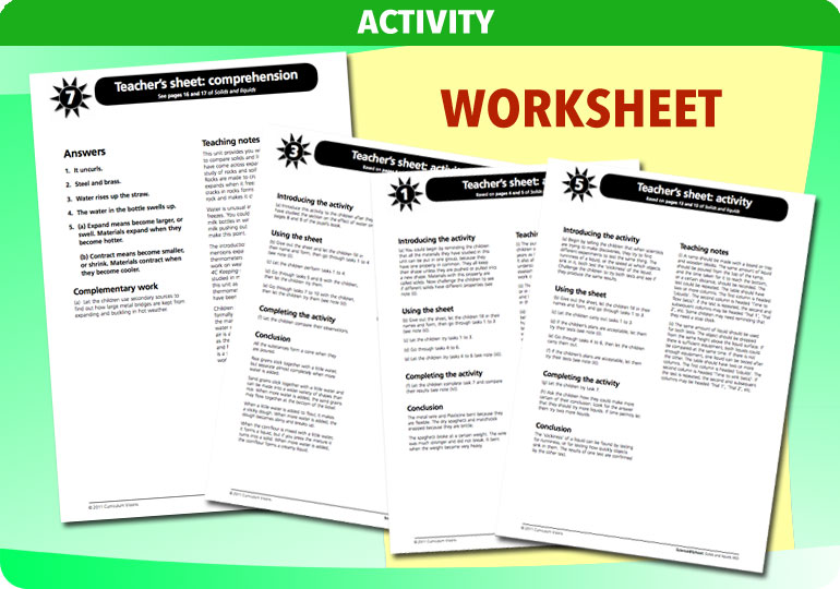 Curriculum Visions teacher solids and liquids resource