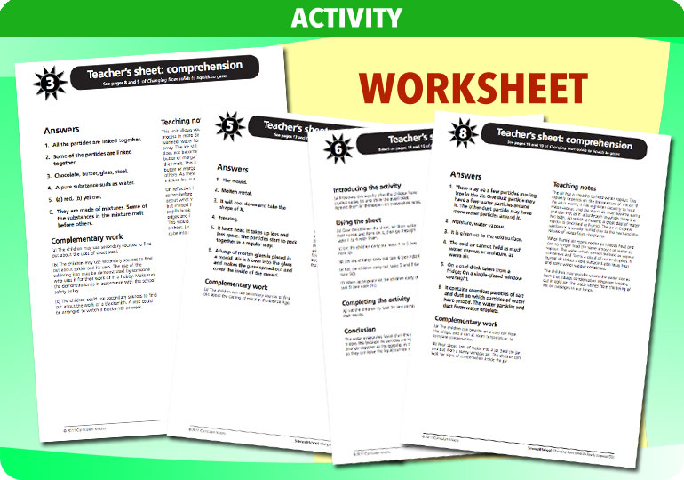 Curriculum Visions teacher changing from solids to liquids to gases resource